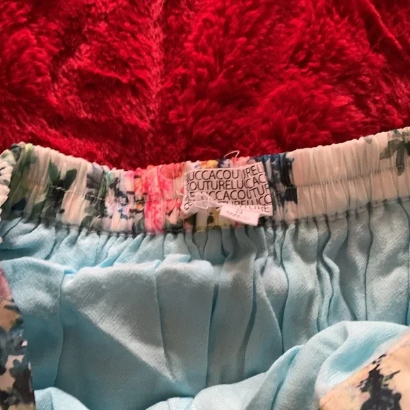 Blue Floral Pleated Mini Skirt - Picture 2 of 3